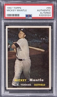 1957 Topps #95 Mickey Mantle Card - PSA Authentic Altered